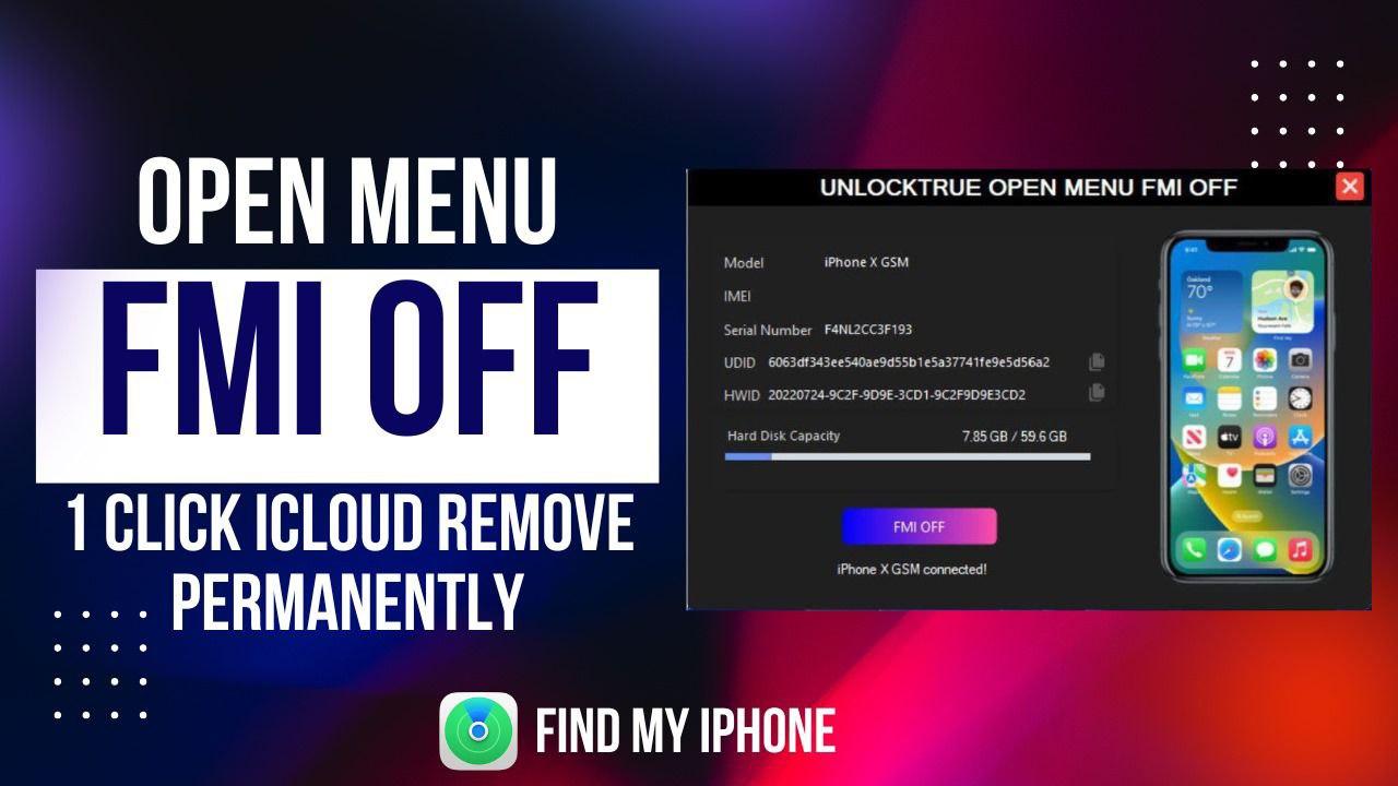 UNLOCKTRUE FMI OFF Open Menu (Without PC - Without Tool) - iPhone 6 to 17 Pro Max  